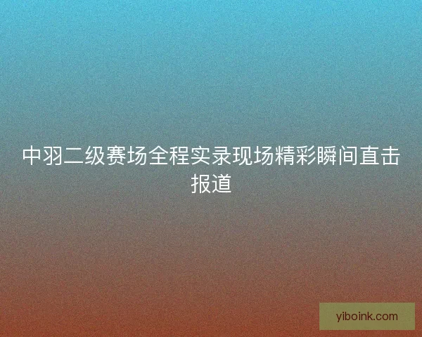 中羽二级赛场全程实录现场精彩瞬间直击报道