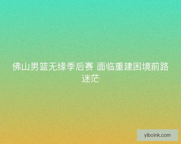 佛山男篮无缘季后赛 面临重建困境前路迷茫