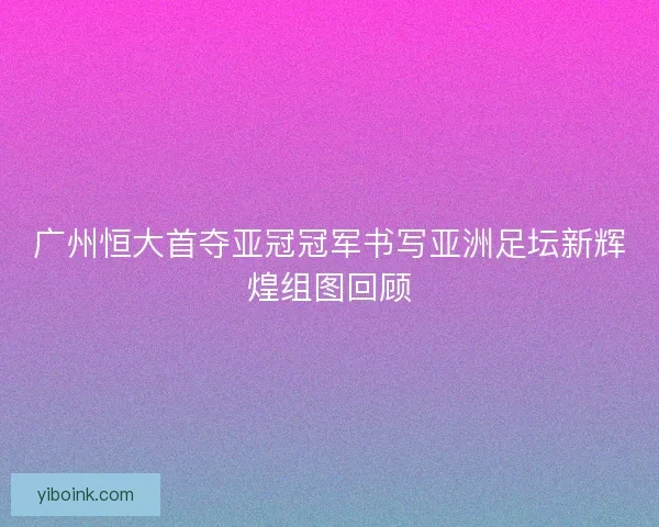 广州恒大首夺亚冠冠军书写亚洲足坛新辉煌组图回顾 广州恒大首夺亚冠冠军书写亚洲足坛新辉煌组图回顾